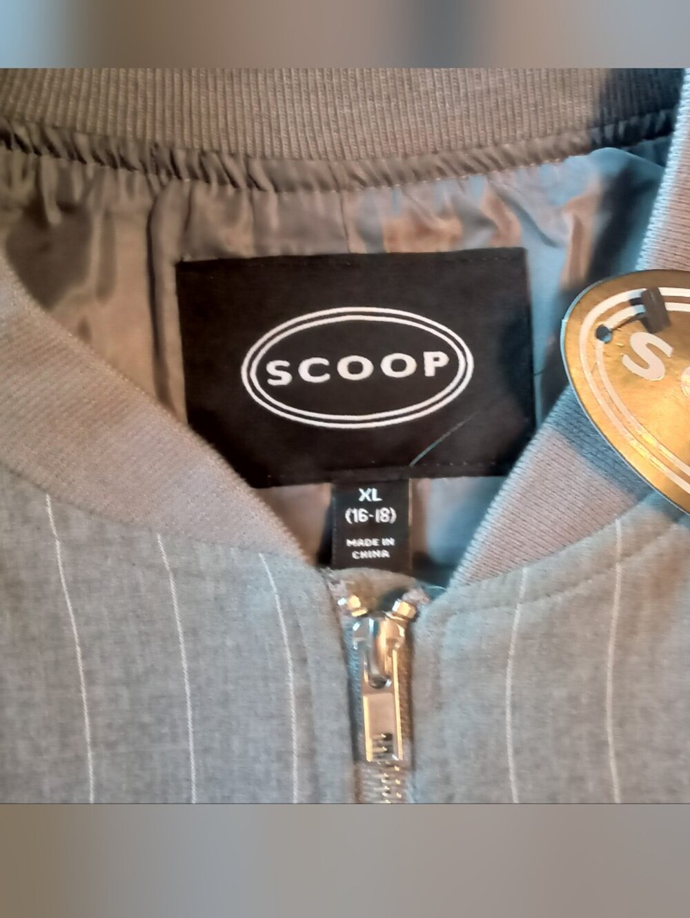 Scoop NYC Gray Pinstripe Blazer Jacket